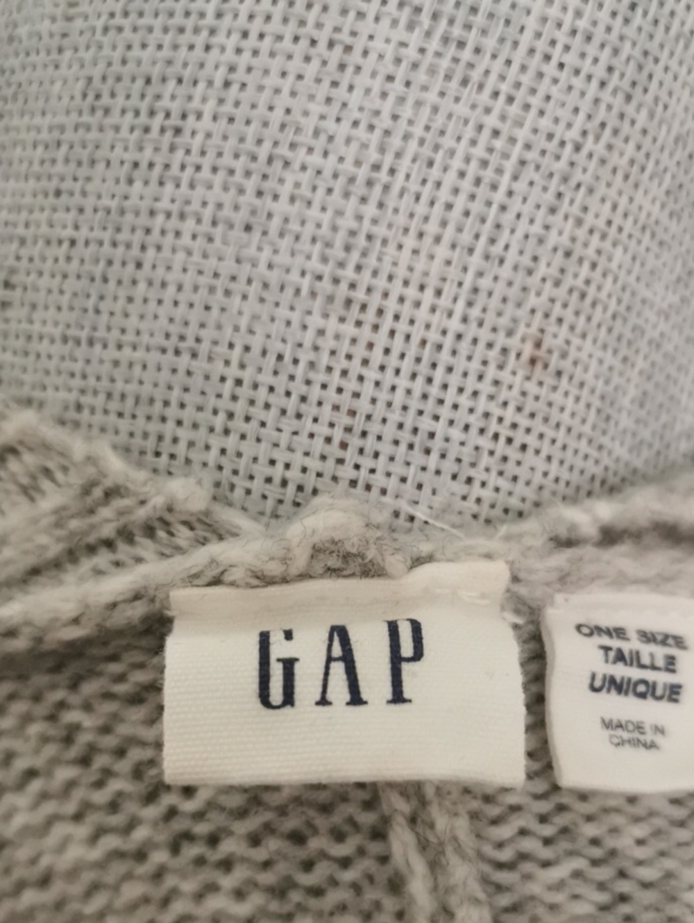 Womens GAP Boho Cozycore Poncho Light Grey and Navy Striped Open Cardigan. OS - Picture 6 of 7